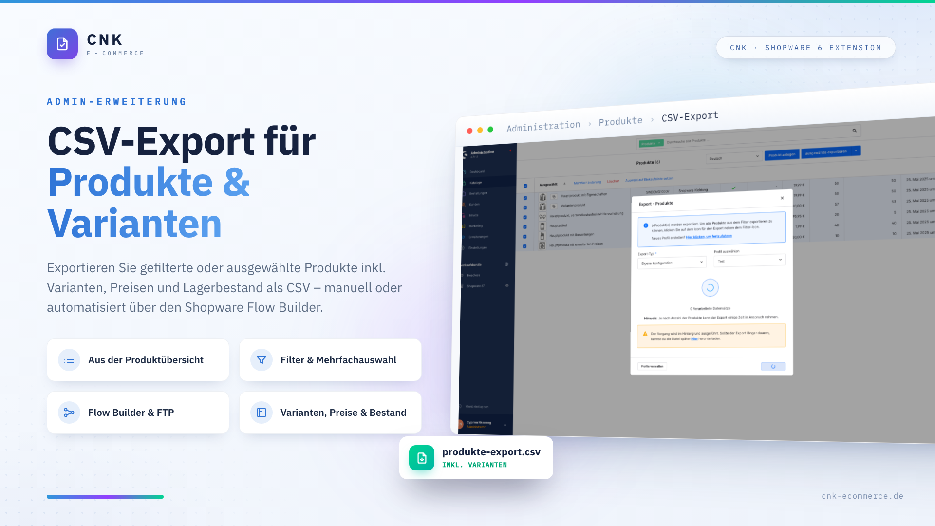 CSV Export for Product Data with Email & FTP Delivery