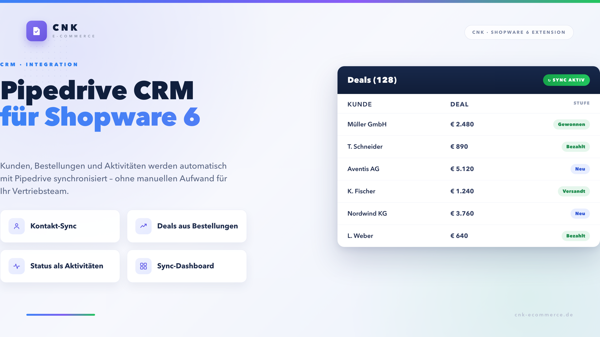 Pipedrive CRM Connector for Shopware 6